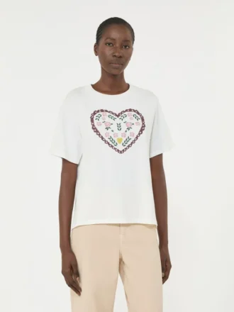 Bomuldst-shirt med grafisk print, hvid