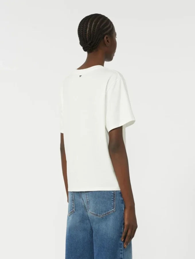 Bomuldst-shirt med grafisk print, hvid Bomuldst-shirt med grafisk print, hvid
