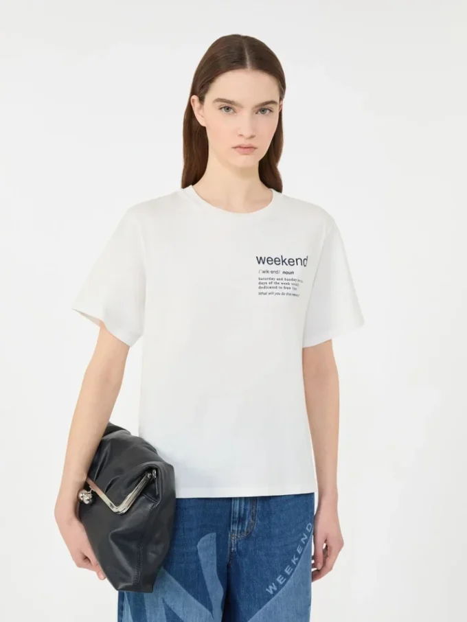 Bomuldst-shirt med grafisk print, hvid Bomuldst-shirt med grafisk print, hvid
