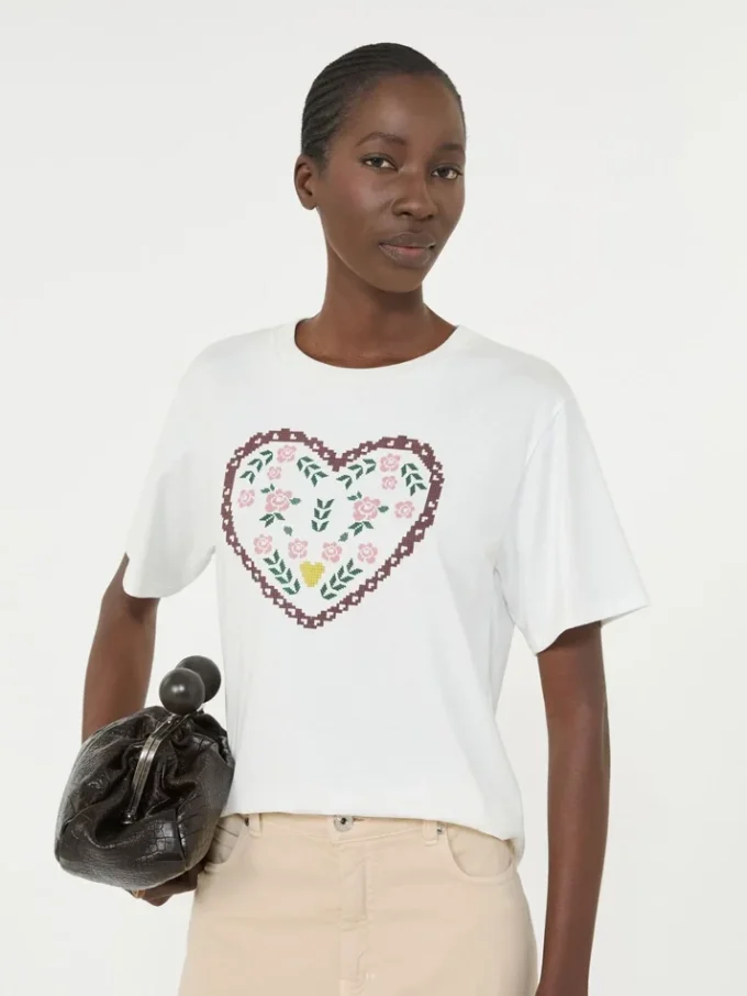 Bomuldst-shirt med grafisk print, hvid Bomuldst-shirt med grafisk print, hvid