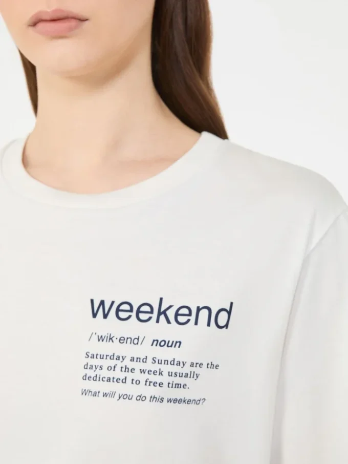 Bomuldst-shirt med grafisk print, hvid Bomuldst-shirt med grafisk print, hvid