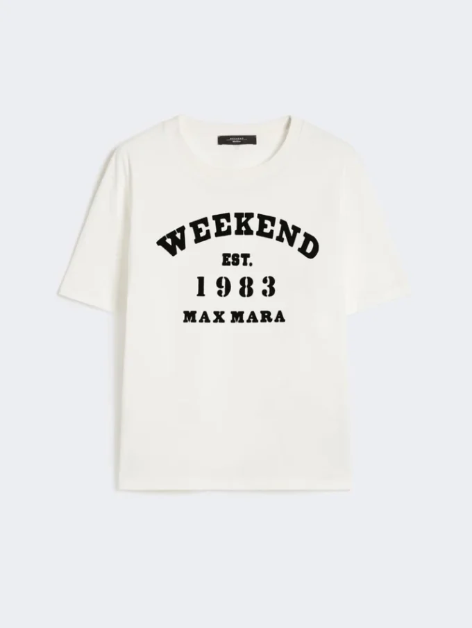 Bomuldst-shirt med grafisk print, hvid Bomuldst-shirt med grafisk print, hvid