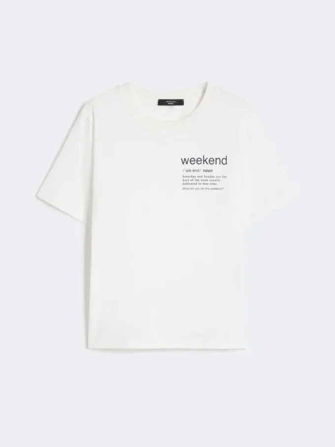 Bomuldst-shirt med grafisk print, hvid Bomuldst-shirt med grafisk print, hvid