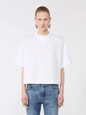 Bomuldst-shirt, optisk hvid