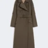Bred vandafvisende trenchcoat i twill, grøn Bred vandafvisende trenchcoat i twill, grøn