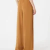 – brede bukser i envers-satin, karamel – brede bukser i envers-satin, karamel