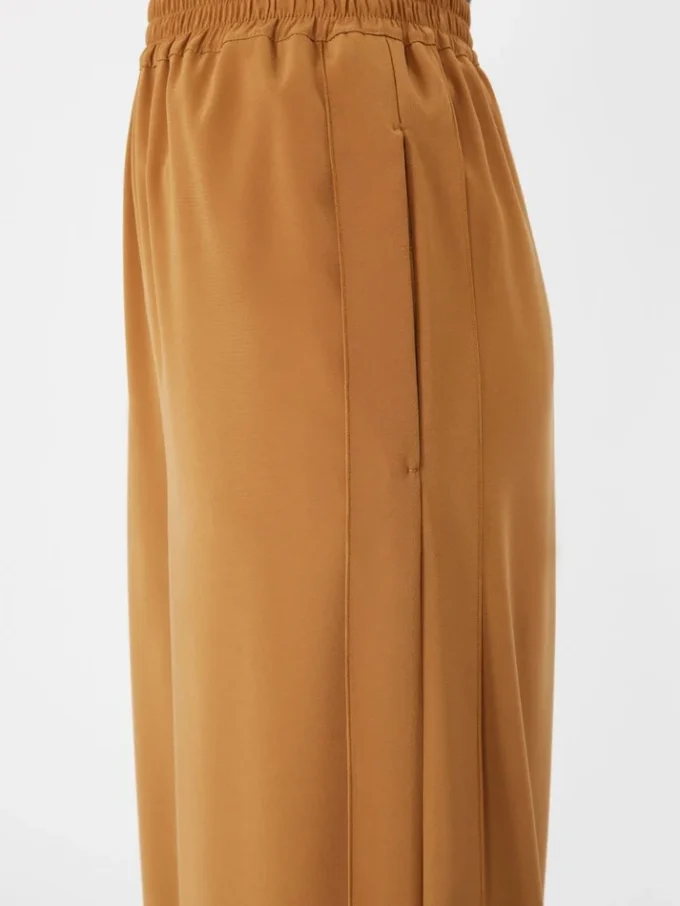– brede bukser i envers-satin, karamel – brede bukser i envers-satin, karamel