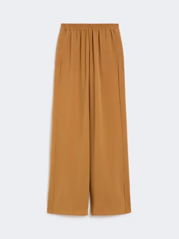 – brede bukser i envers-satin, karamel – brede bukser i envers-satin, karamel