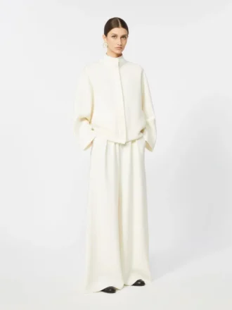Boksformet cardigan i uld, silke