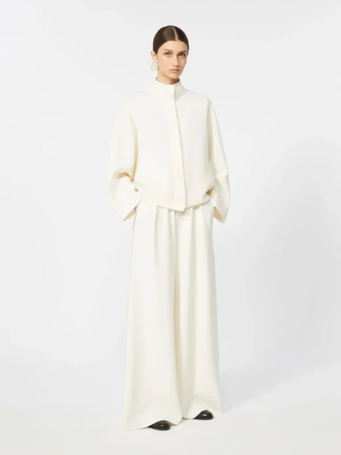 Boksformet cardigan i uld, silke Boksformet cardigan i uld, silke