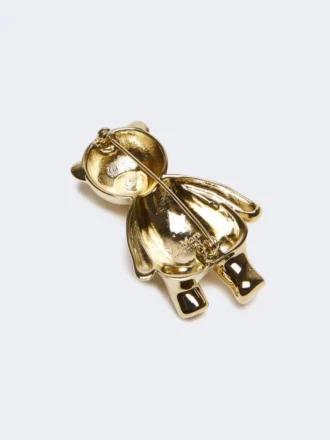Brosche i form af en Teddy Bear i metal, hvid Brosche i form af en Teddy Bear i metal, hvid
