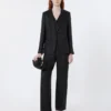 Blazer i hørlærred, sort Blazer i hørlærred, sort