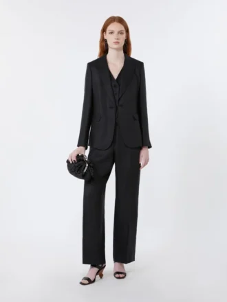 Blazer i hørlærred, sort