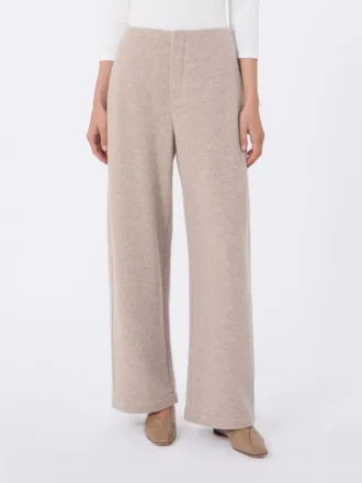 Bukser i kashmir og uldfleece, beige