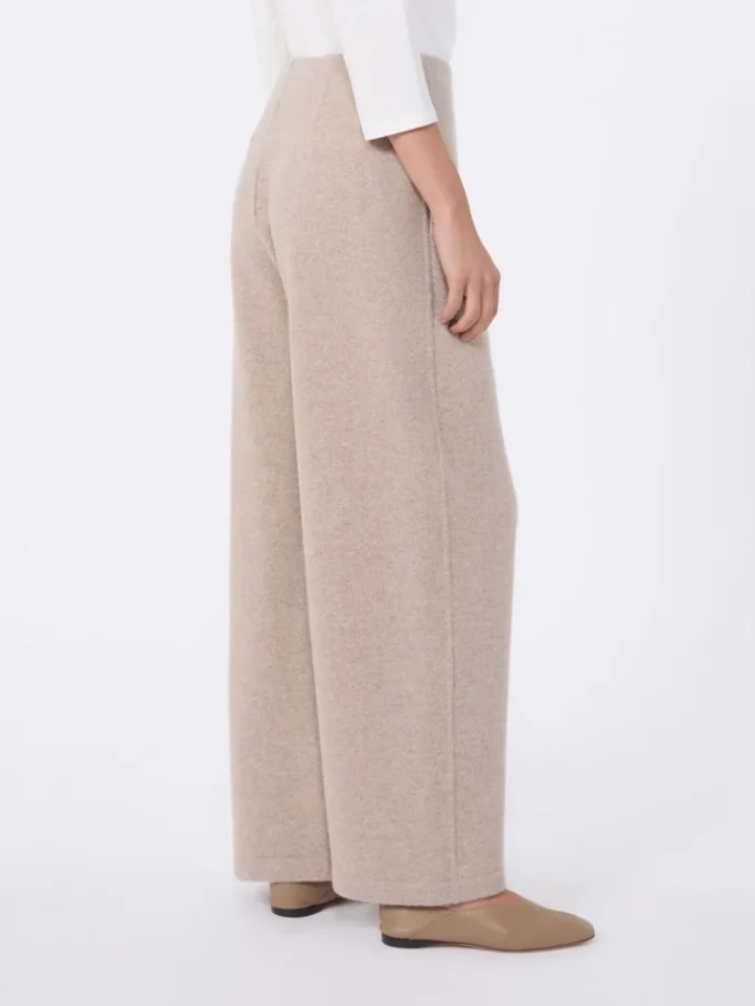 Bukser i kashmir og uldfleece, beige Bukser i kashmir og uldfleece, beige