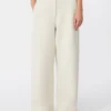 Bukser i scuba-jersey med lige pasform, beige Bukser i scuba-jersey med lige pasform, beige