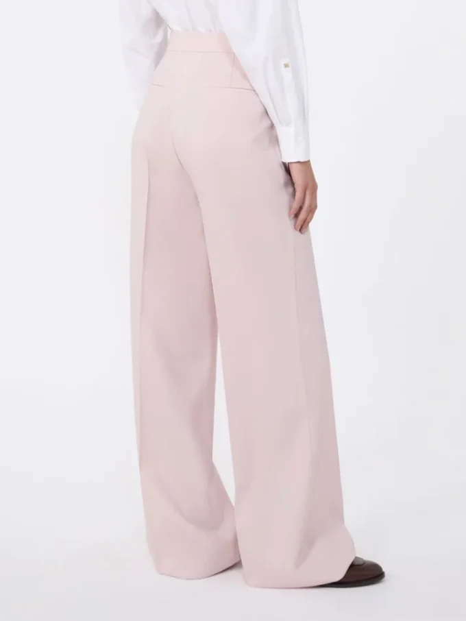 Bukser i uld, mohair og silke, beige-rosa Bukser i uld, mohair og silke, beige-rosa