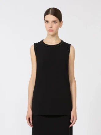 Cady-bluse med rund hals, sort
