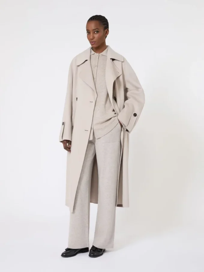 Cardigan i uld og kashmir, beige Cardigan i uld og kashmir, beige