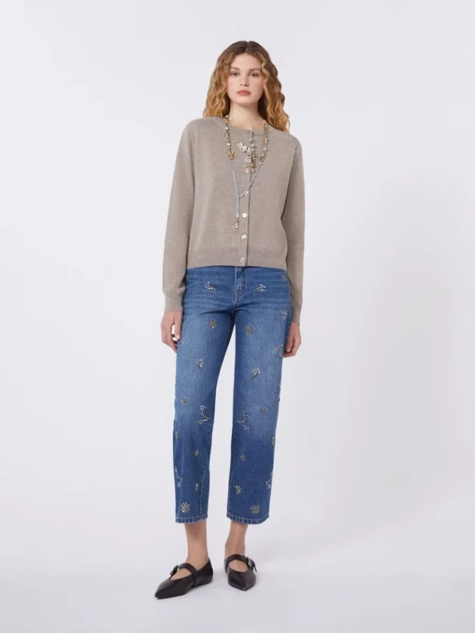 Cardigan i uld og kashmir, turtledove
