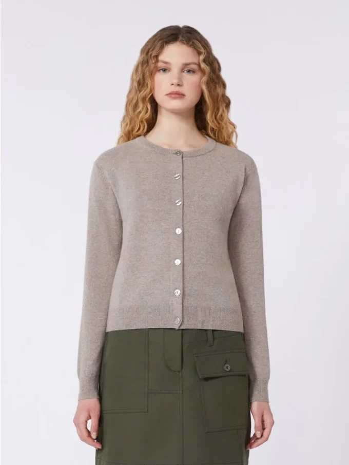 Cardigan i uld og kashmir, turtledove