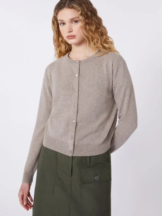 Cardigan i uld og kashmir, turtledove