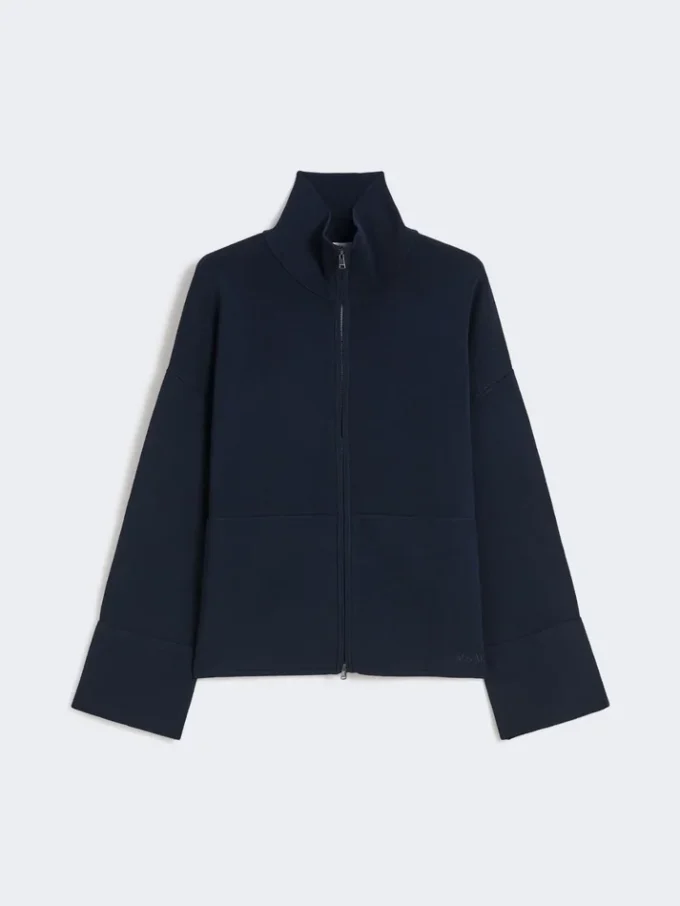 Cardigan i viskose-crepe, ultramarin Cardigan i viskose-crepe, ultramarin