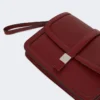 Clutch i glat læder, bordeaux Clutch i glat læder, bordeaux