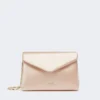 Clutch i viskose og silkesatin, farve: powder
