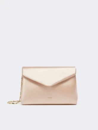 Clutch i viskose og silkesatin, farve: powder