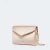 Clutch i viskose og silkesatin, farve: powder