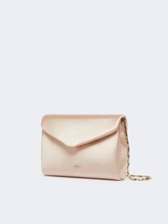 Clutch i viskose og silkesatin, farve: powder