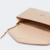 Clutch i viskose og silkesatin, farve: powder