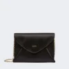 Clutch i viskose og silkesatin, sort