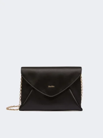 Clutch i viskose og silkesatin, sort