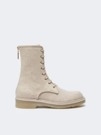 Combatstøvler i ren kashmir, beige