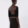 Crop top i stretchviskose, sort Crop top i stretchviskose, sort