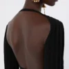 Crop top i stretchviskose, sort Crop top i stretchviskose, sort