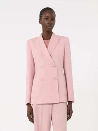 Dobbeltknappet blazer i stretchuld, antikrosa