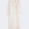 Dobbeltknappet overfrakke i fil coupa-jacquard, sand Dobbeltknappet overfrakke i fil coupa-jacquard, sand