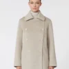Dobbeltknappet peacoat i kashmir, sand Dobbeltknappet peacoat i kashmir, sand