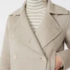 Dobbeltknappet peacoat i kashmir, sand Dobbeltknappet peacoat i kashmir, sand