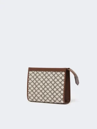 Ekstra lille taske i bomuldsjacquard, sort