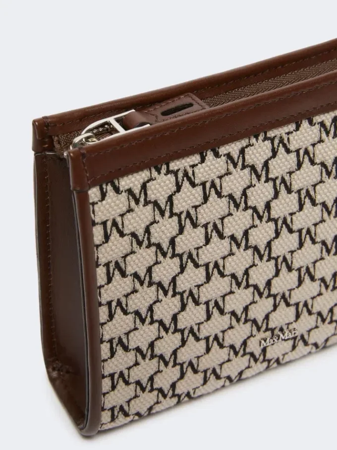 Ekstra lille taske i bomuldsjacquard, sort Ekstra lille taske i bomuldsjacquard, sort