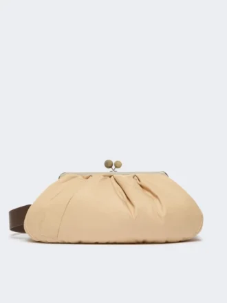 Ekstra stor, polstret pasticcino-taske i teknisk gabardine, beige