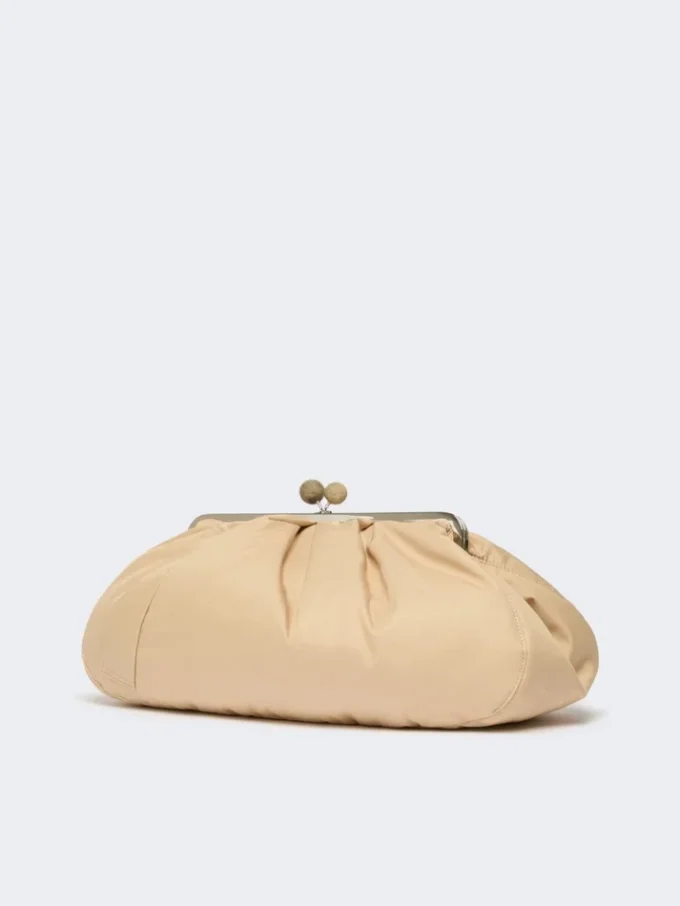 Ekstra stor, polstret pasticcino-taske i teknisk gabardine, beige