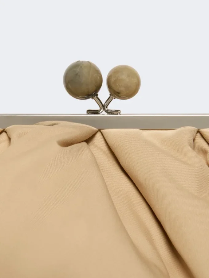Ekstra stor, polstret pasticcino-taske i teknisk gabardine, beige