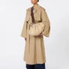 Ekstra stor, polstret pasticcino-taske i teknisk gabardine, beige