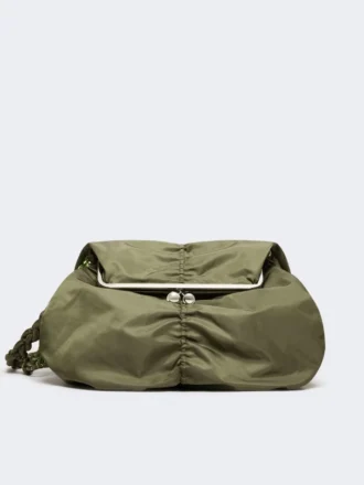 Ekstra stor teknisk gabardine Pasticcino-taske, salviegrøn