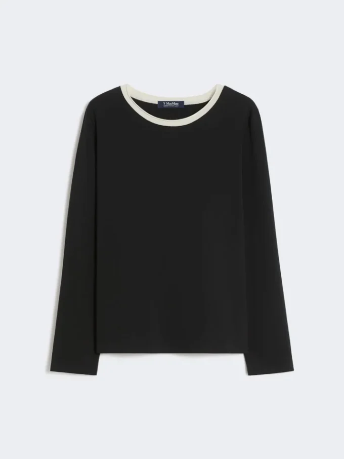 Enkel jersey-T-shirt, sort Enkel jersey-T-shirt, sort